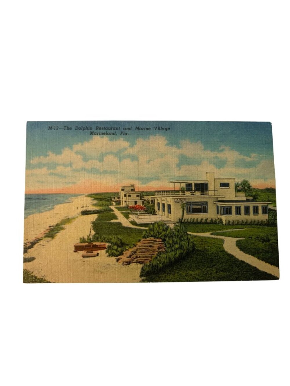 Marineland, Florida Postcard The Dolphin Restaurant and Marine Village Vintage